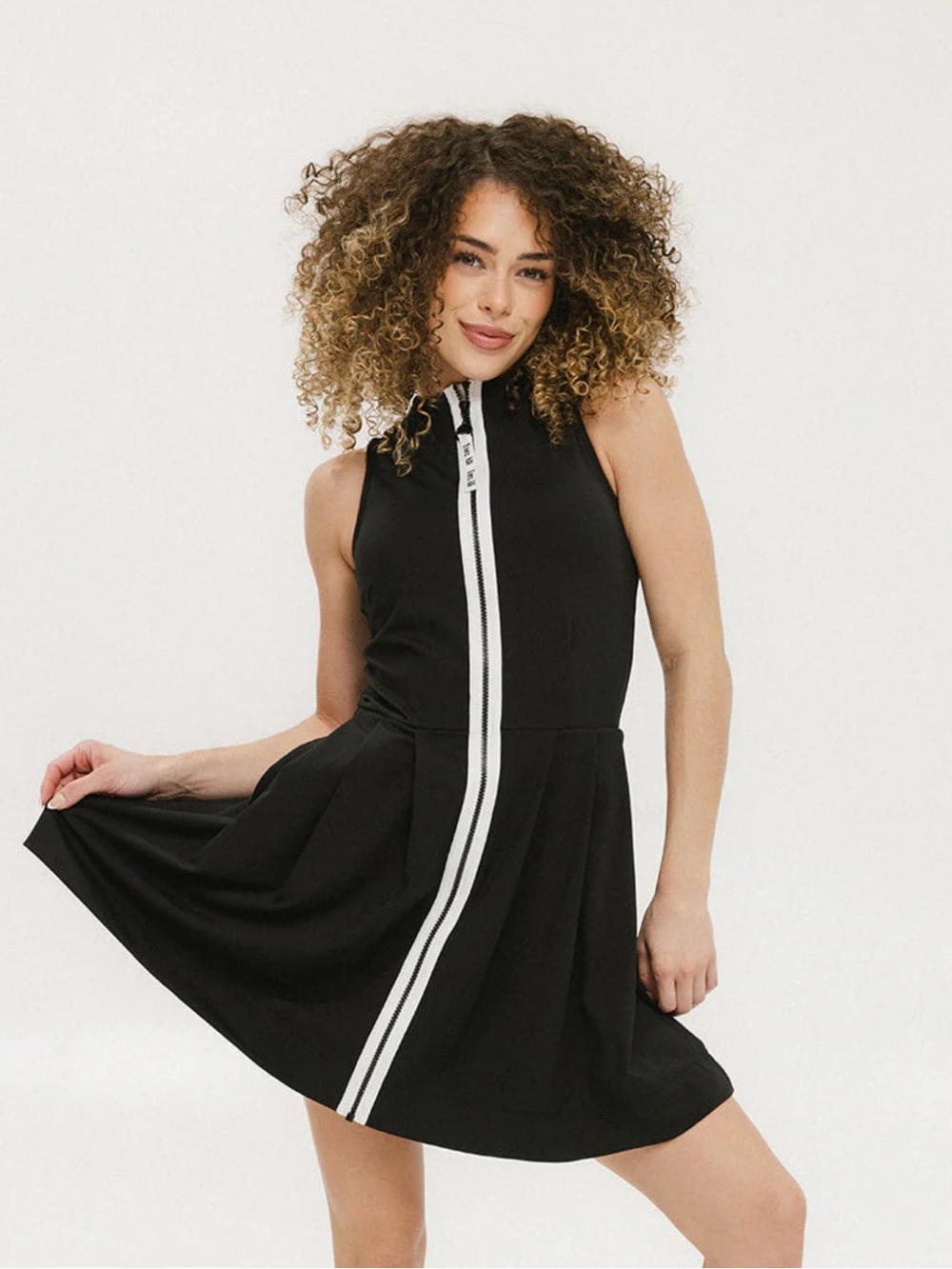 Fore All Black Erin Dress With Full Zipper and Pockets!